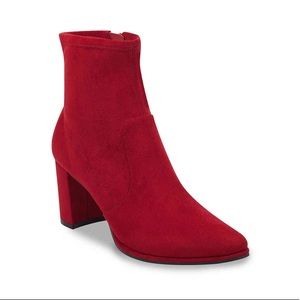 Red suede boots